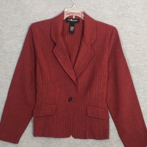 SAG HARBOR Linen-Look Polyester Wrinkle Resistant Versatile Pin Stripe Jacket